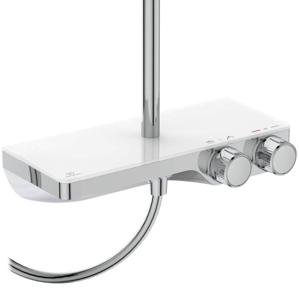 Coloana de dus cu baterie termostatata si etajera Ideal Ceratherm S200 II crom lucios [3]