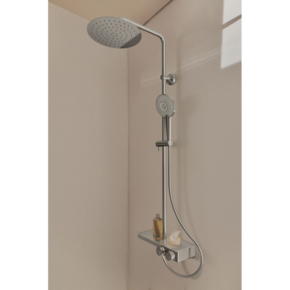 Coloana de dus cu baterie termostatata si etajera Ideal Ceratherm S200 II crom lucios [2]