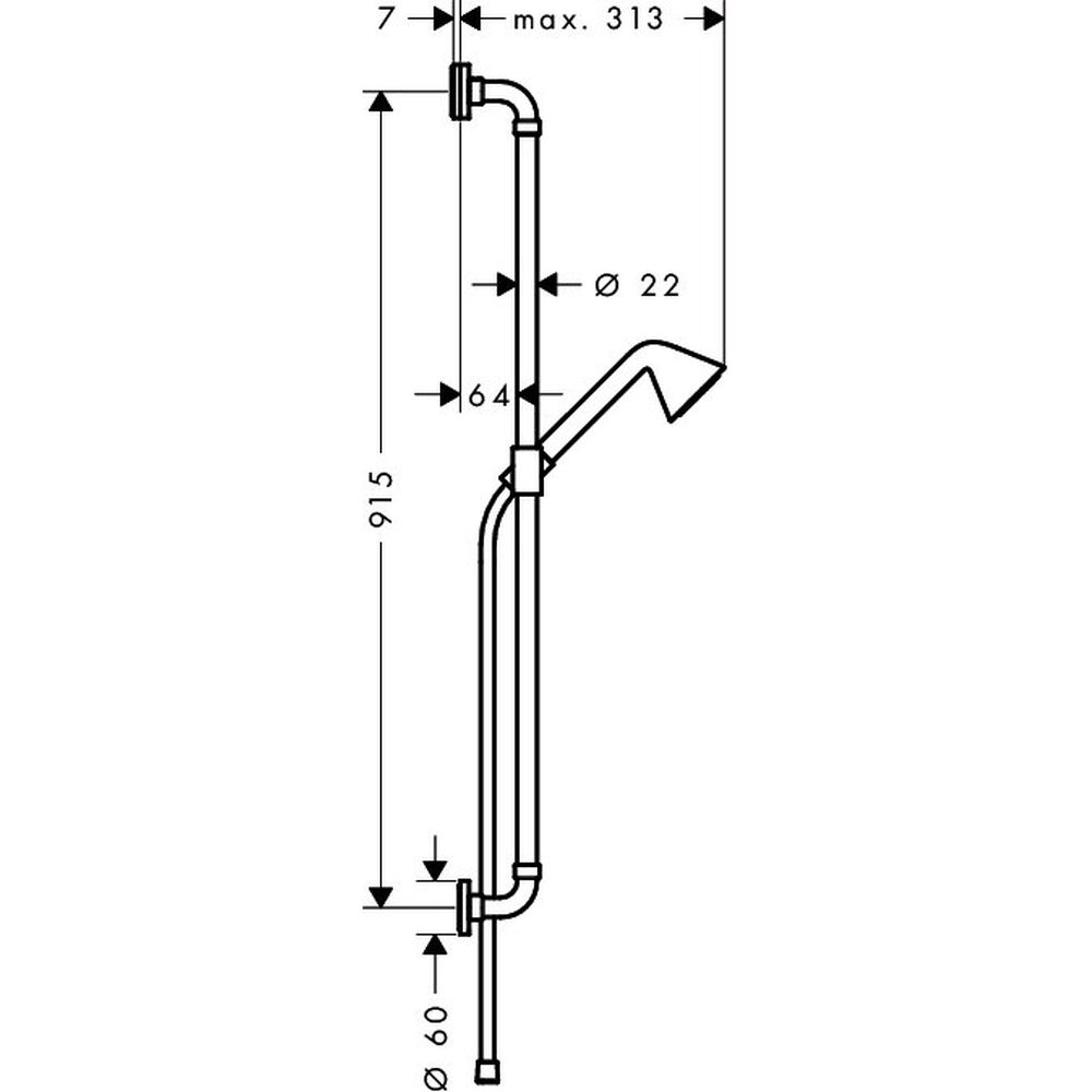 Set dus crom cu bara, para dus si furtun Hansgrohe Axor Front [4]
