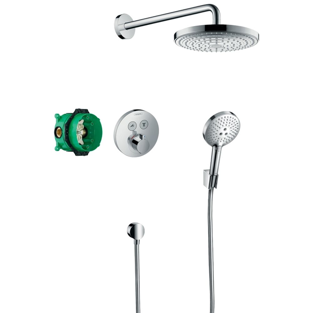 Set dus crom cu baterie termostatata si corp incastrat inclus Hansgrohe, Raindance Select S