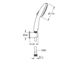 Set dus crom cu para dus 2 functii si furtun Grohe Tempesta New 100 [2]
