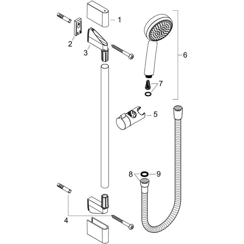 Set de dus cu bara crom Hansgrohe, Crometta 100 [4]