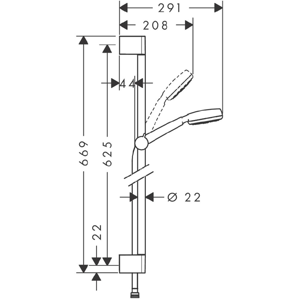 Set de dus cu bara crom Hansgrohe, Crometta 100 [3]