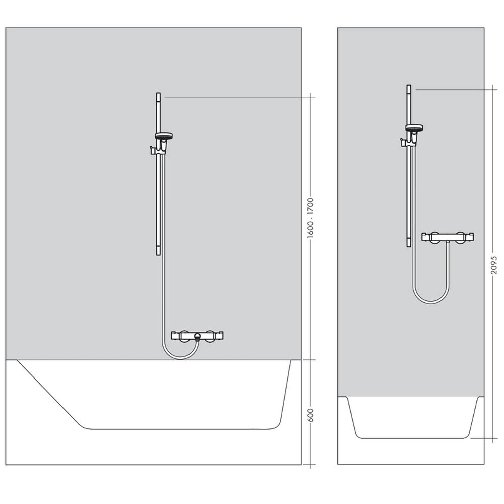 Set de dus cu bara crom Hansgrohe, Crometta 100 [2]