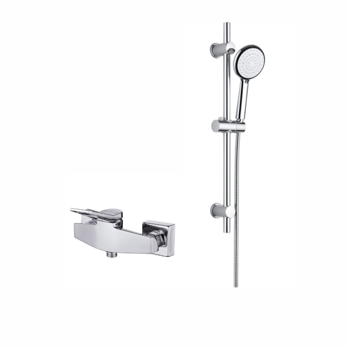 Set dus cu bara, furtun si para dus cu 6 functii Deante Boro si baterie dus, Cersanit Cromo