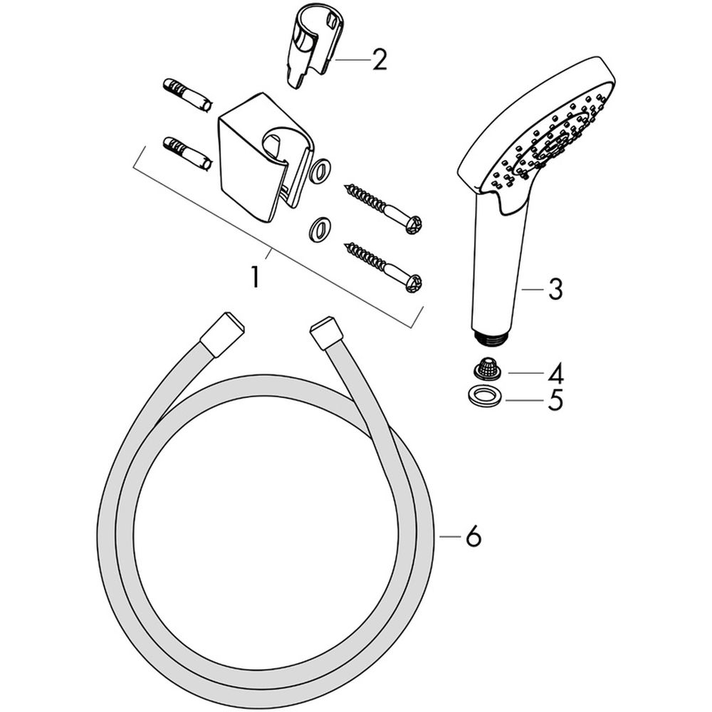 Set dus cu para, suport fix si furtun 125 cm incluse alb/crom Hansgrohe, Croma Select E Vario [3]