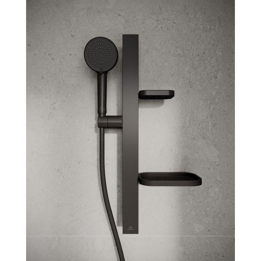 Set de dus Ideal Standard Alu+ cu bara 60 cm, para dus 2 functii si furtun, negru mat [2]