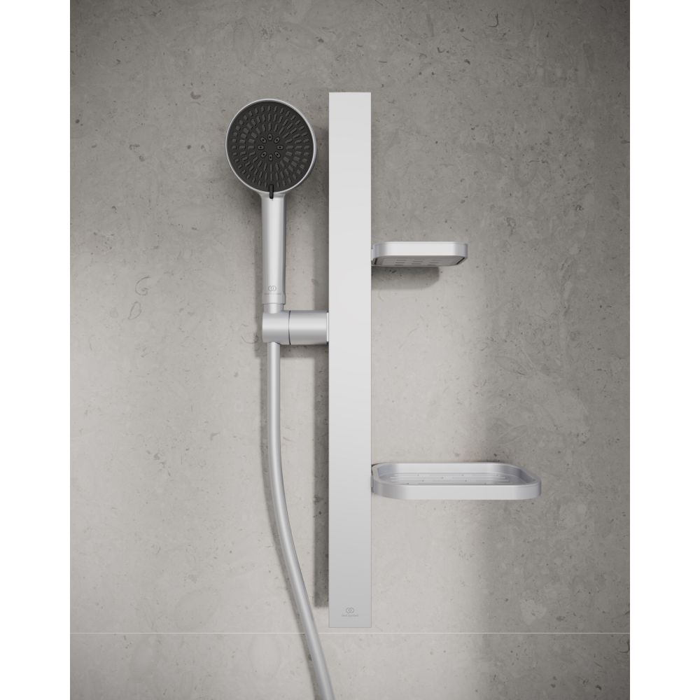 Set de dus Ideal Standard Alu+ cu bara 60 cm, para dus 2 functii si furtun, argintiu mat [2]
