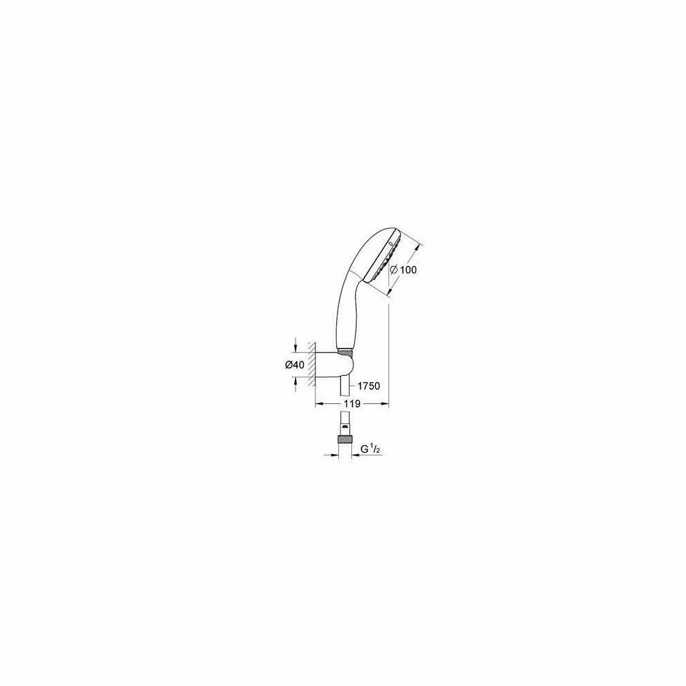 Set dus crom cu para dus 2 functii si furtun Grohe Tempesta New 100 [2]