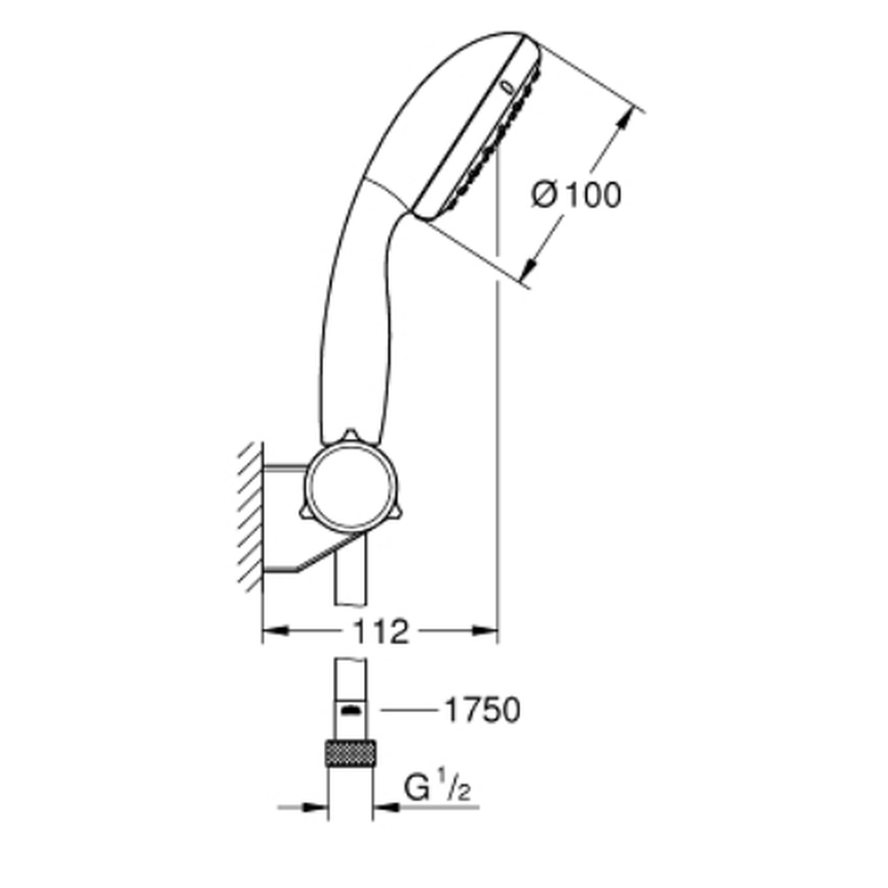 Set dus crom cu para dus si furtun Grohe Tempesta 100 [2]