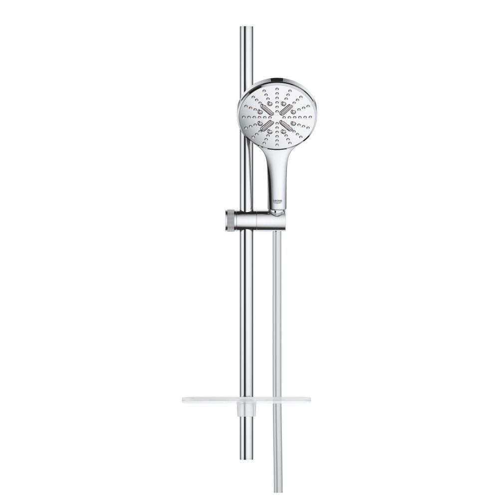 Set dus crom cu bara, para dus rotunda si furtun Grohe Rainshower Smartactive 130 [2]