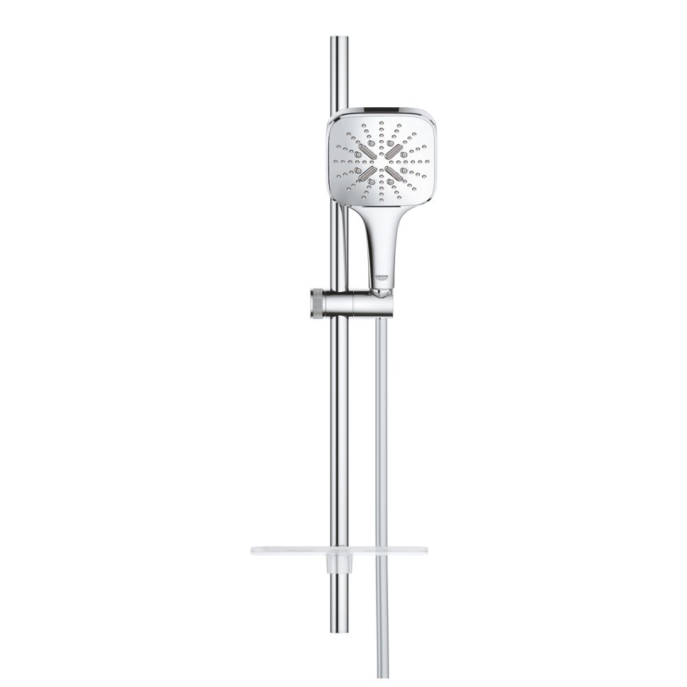 Set dus crom cu bara, para dus patrata si furtun Grohe Rainshower Smartactive 130 Cube [2]