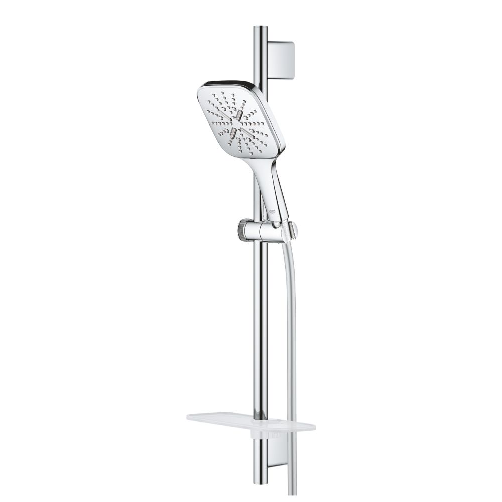 Set dus crom cu bara, para dus patrata si furtun Grohe Rainshower Smartactive 130 Cube [3]