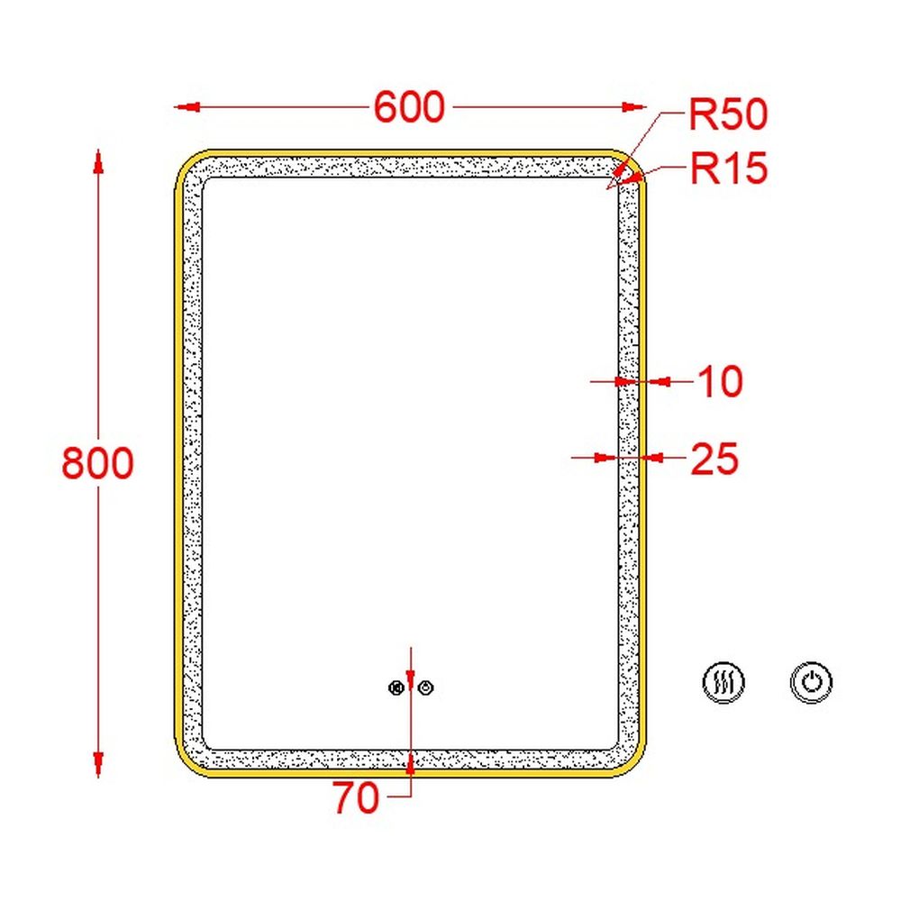 Set lavoar baie alb, baterie plus oglinda dreptunghiulara cu iluminare LED si dezaburire Titian [2]