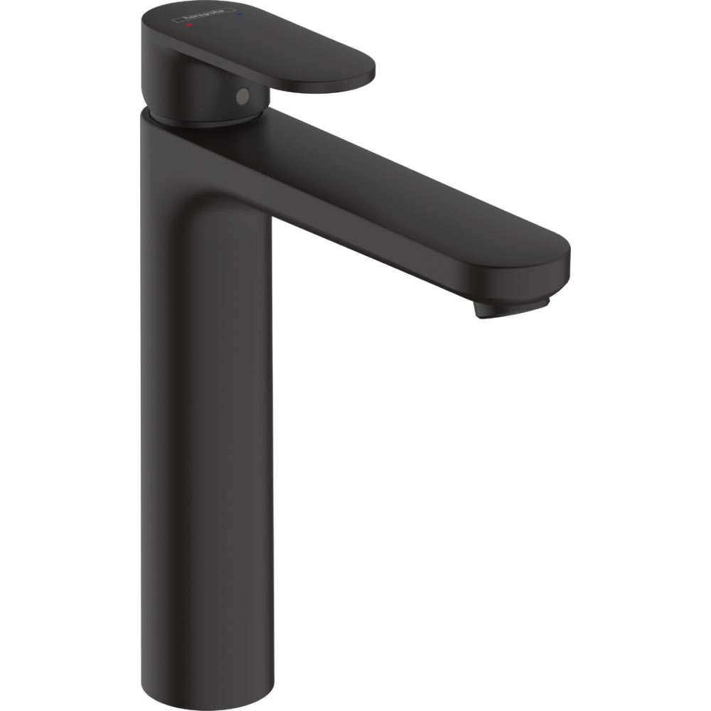 Set lavoar baie dreptunghiular pe blat, roz mat, Foglia Color, plus baterie inalta, negru mat, Hansgrohe Vernis Blend [3]