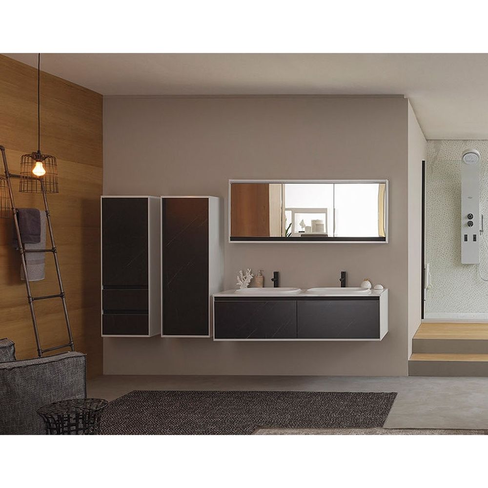 Set dulap baie cu lavoar inclus Kolpasan Pandora, 150 cm, alb/negru [3]