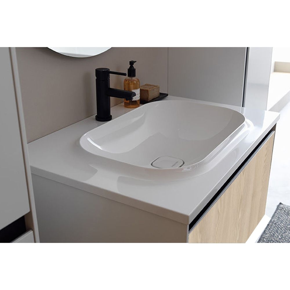 Set dulap baie cu lavoar inclus Kolpasan Pandora, 110 cm, stejar [2]