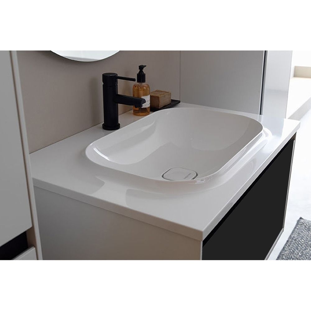 Set dulap baie cu lavoar inclus Kolpasan Pandora, 75 cm, alb/negru [2]