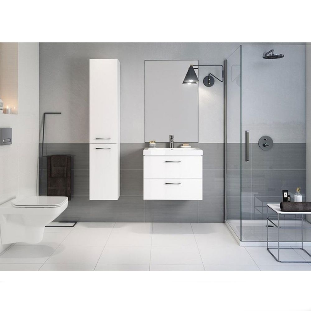 Set dulap baie cu lavoar incastrat Cersanit Lara, 60 cm, alb [2]