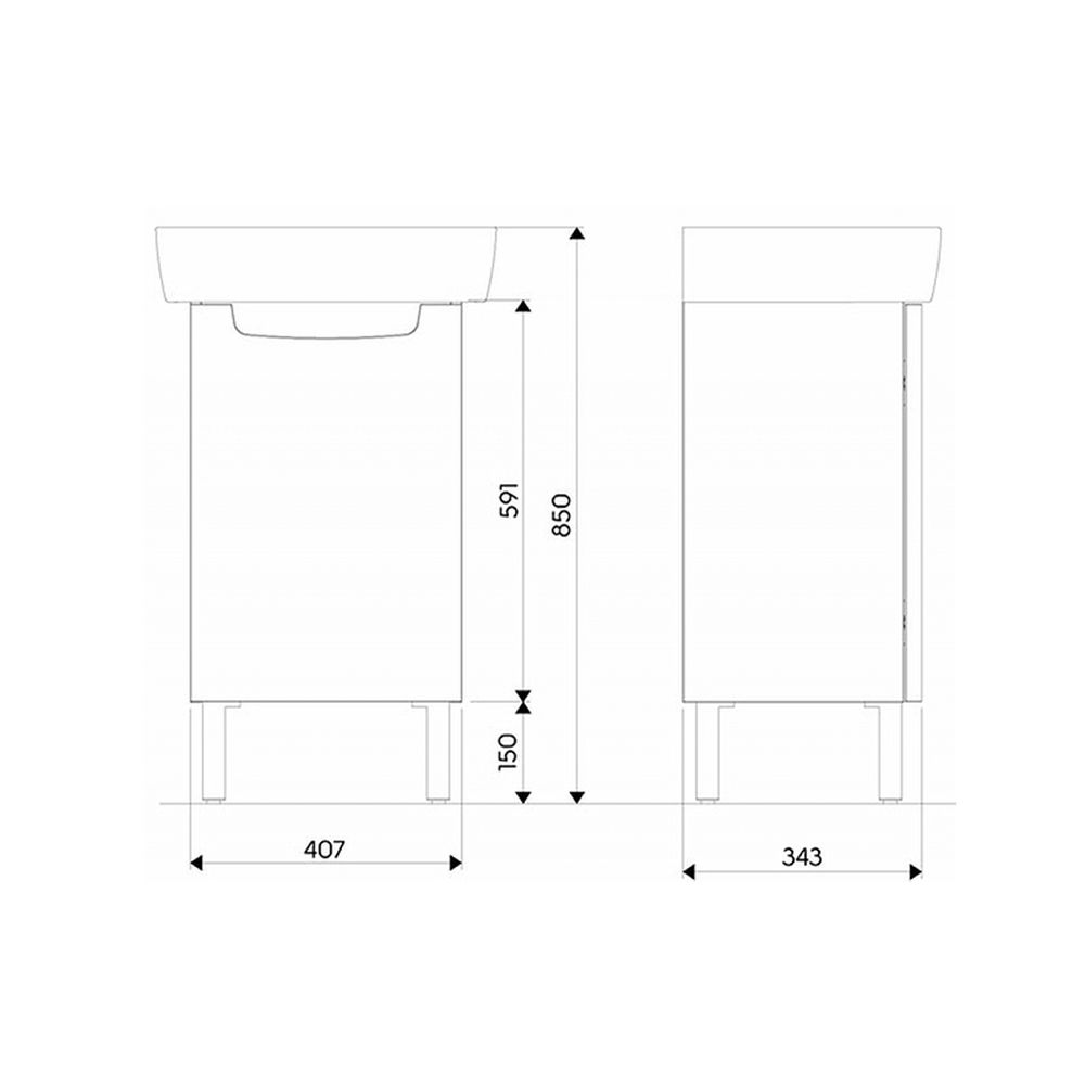 Set mobilier baie cu lavoar inclus alb, 40 cm, Kolo Geberit Group, Rekord [4]