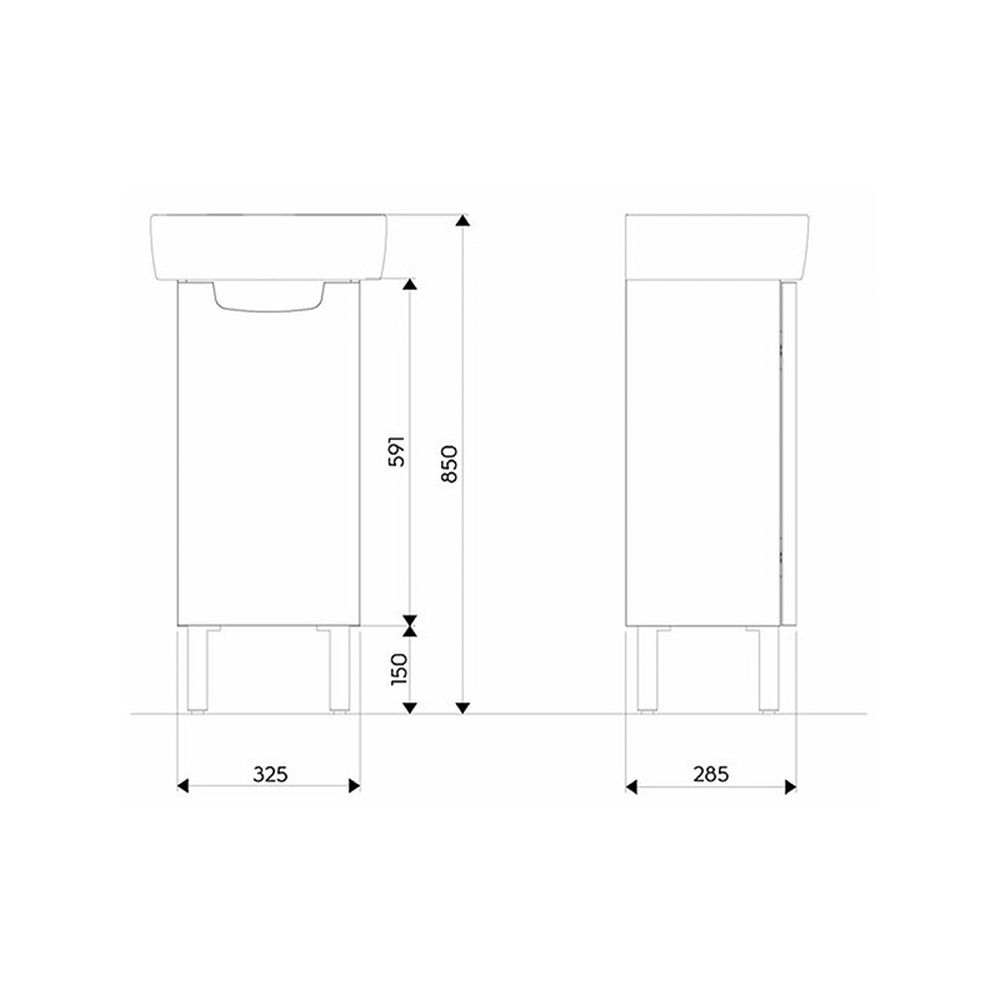 Set mobilier baie cu lavoar inclus alb, 30 cm, Kolo Geberit Group, Rekord [4]