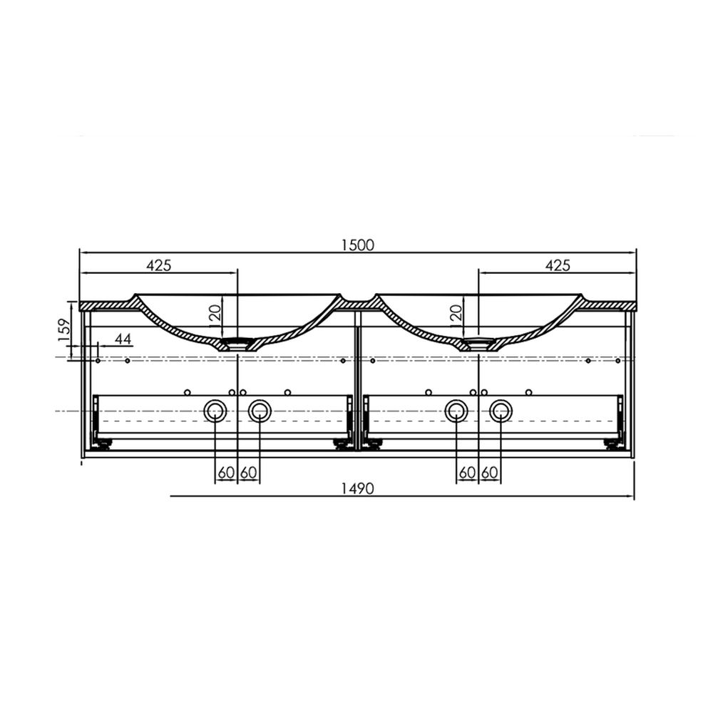 Set dulap baie cu lavoar inclus Kolpasan Pandora, 150 cm, alb [5]