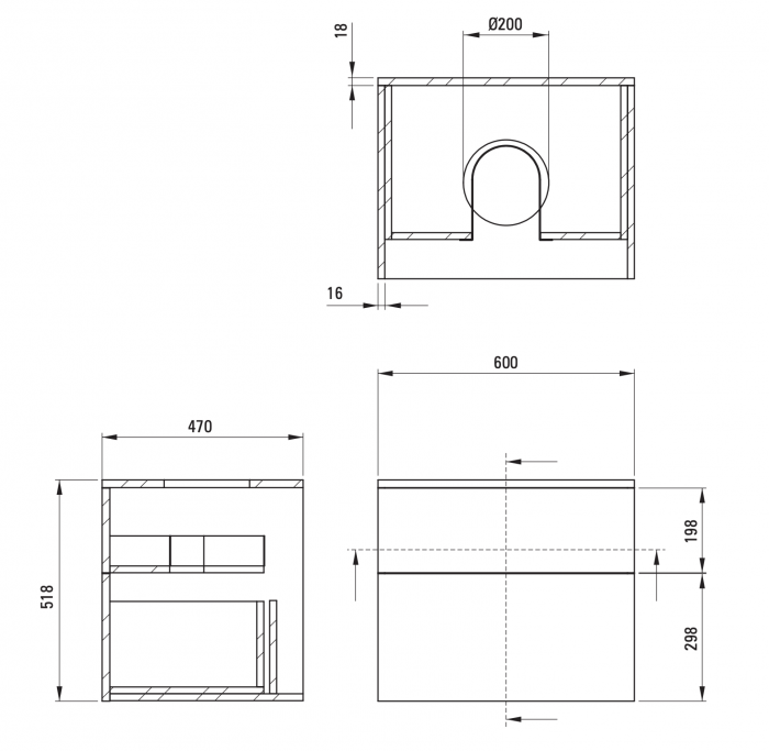 Set mobilier baie suspendat 60 cm cu blat inclus, alb lucios, Deante Prizma [5]