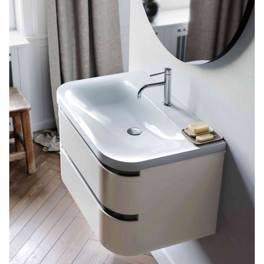 Set dulap baie cu lavoar inclus KolpaSan Vittoria 80 cm, bej mat [2]