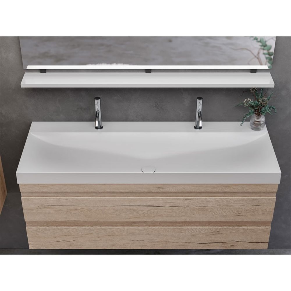 Set dulap baie cu lavoar inclus KolpaSan Naomi 120 cm, stejar [3]