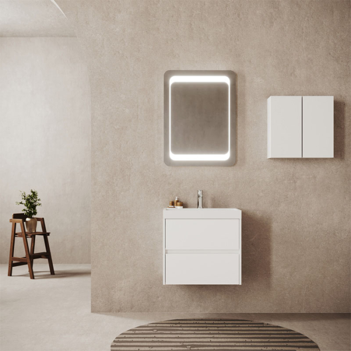 Set mobilier cu lavoar 60 cm, cu sertare soft close, alb, Fluminia Fiori [3]