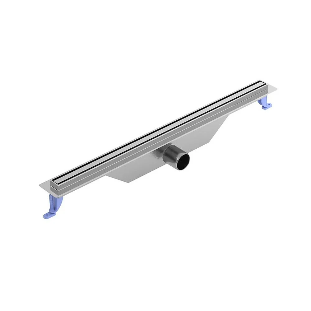 Set paravan dus walk-in 100x200 cm Cersanit Mille, rigola cu iesire laterala si capac crom plus coloana de dus crom [4]
