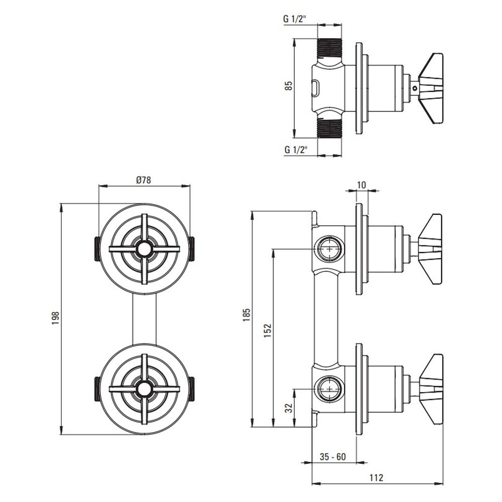 Set paravan dus walk-in 120x195 cm, rigola si set de dus incastrat negru Temisto [3]