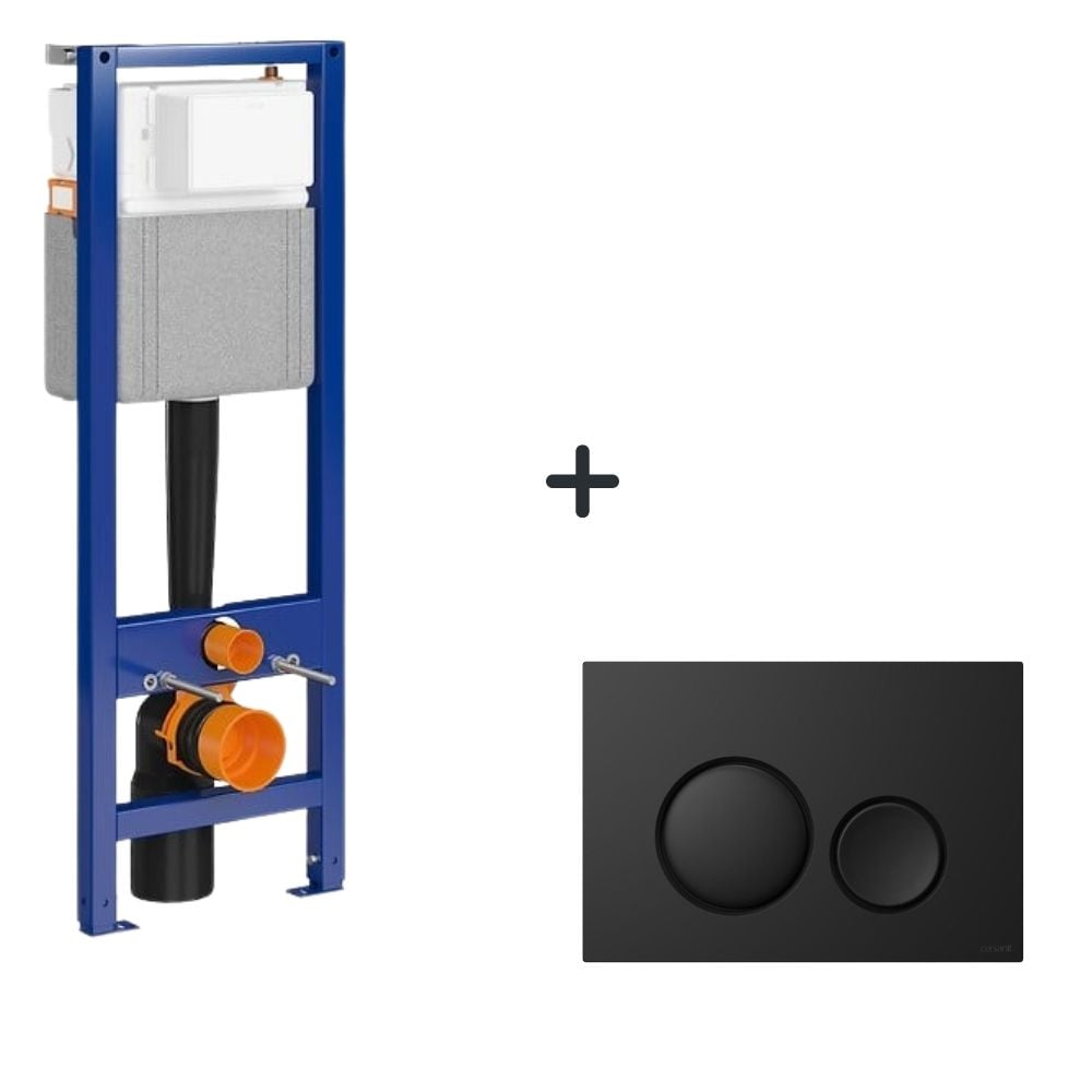 Set rezervor incastrat si clapeta negru mat Cersanit Presto II