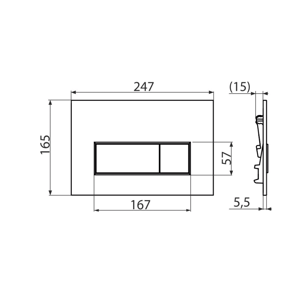 Set rezervor wc incastrat cu set fixare si clapeta negru mat Alcaplast 578 [4]
