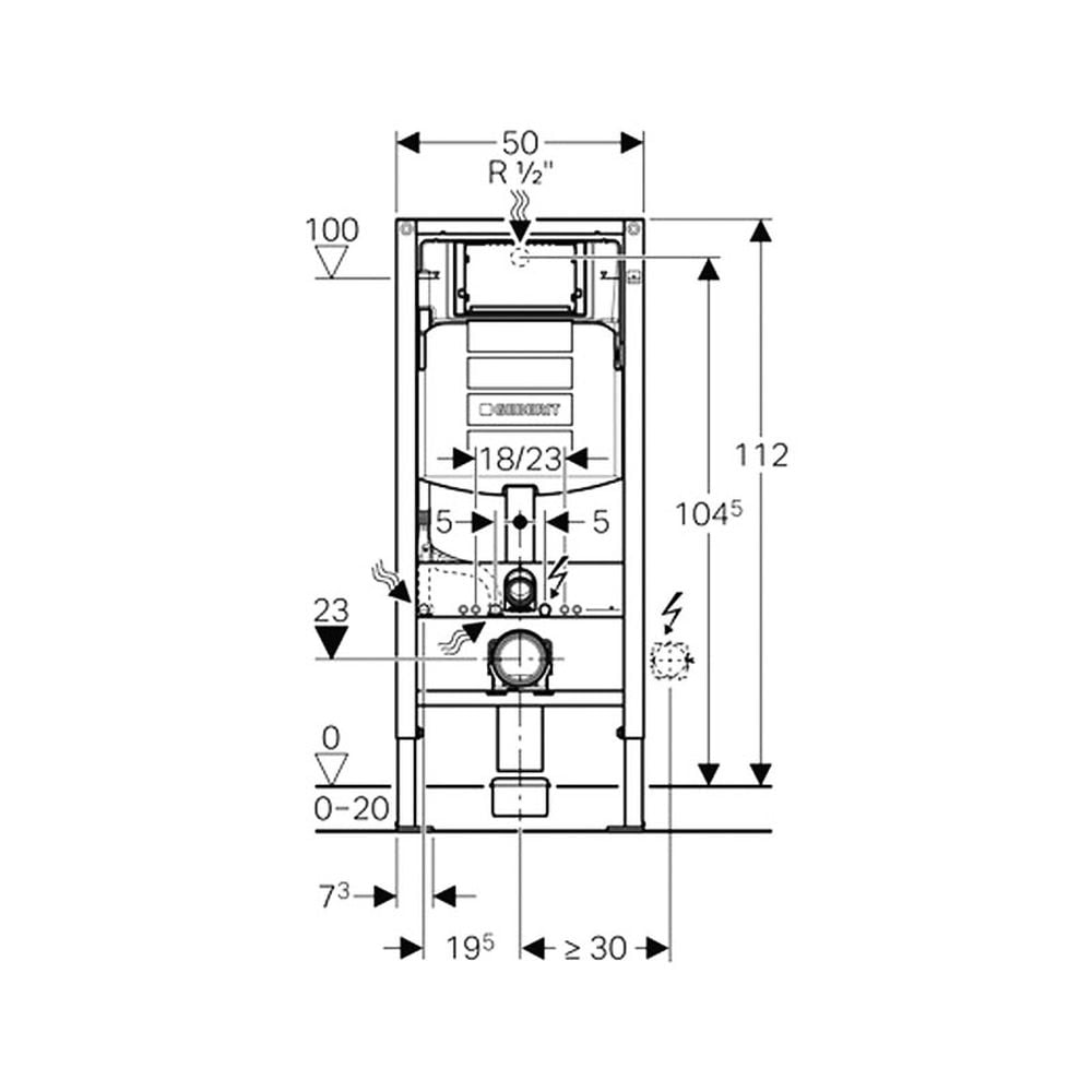 Set rezervor Wc incastrat cu set fixare si set antifonare, Sigma 12cm, UP320 Geberit [6]