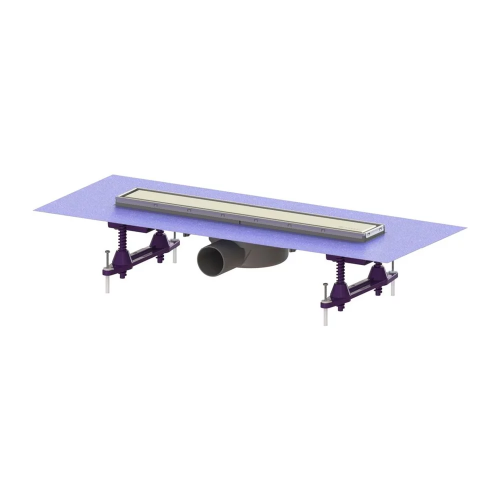 Set rigola dus 55 cm inox cu sita de par si clapeta multistop, Kessel Linearis Compact [1]