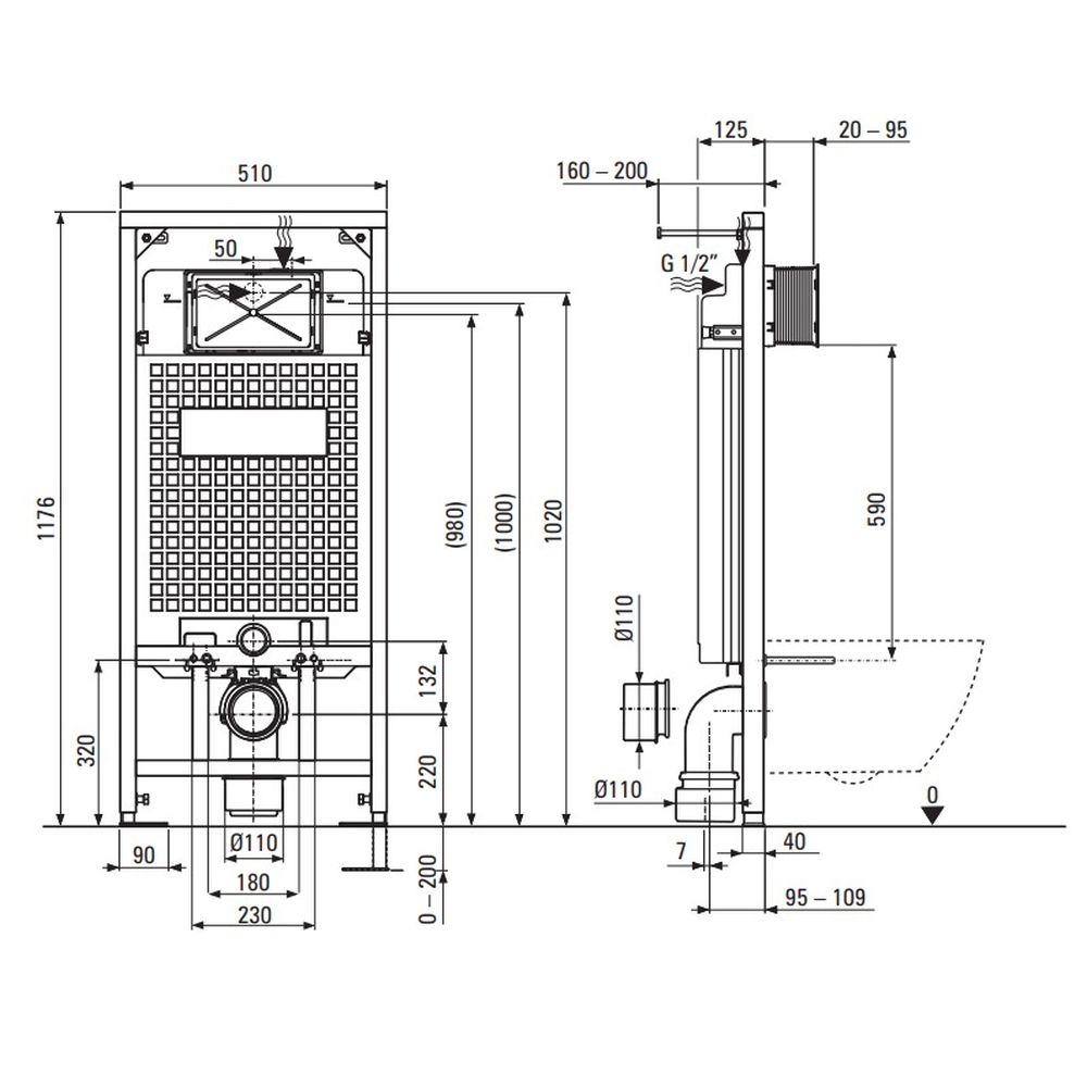 Set vas wc cu capac soft close, rezervor incastrat, clapeta de actionare titan si izolare fonica Deante Silia [4]