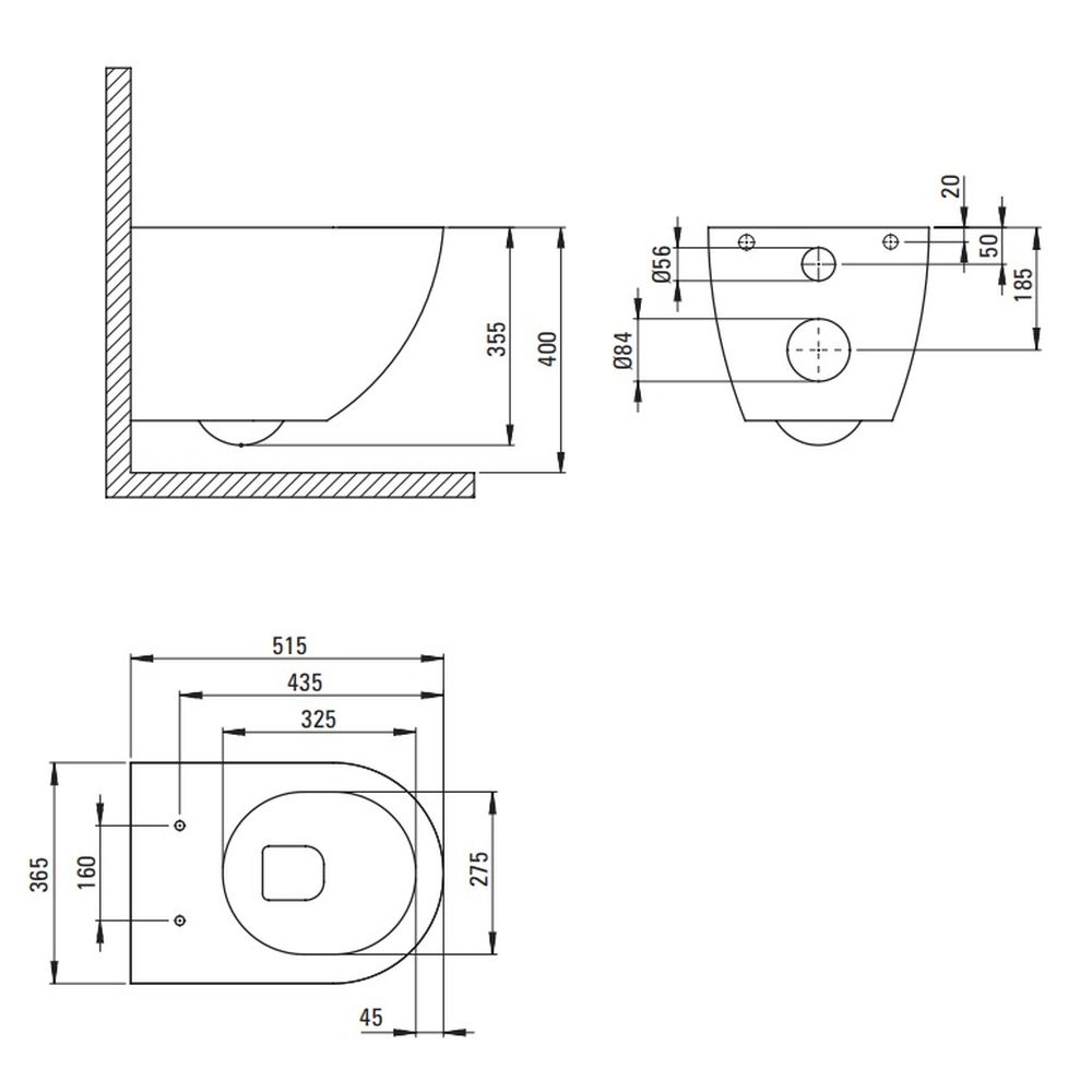 Set vas wc cu capac soft close, rezervor incastrat, clapeta de actionare titan si izolare fonica Deante Silia [2]