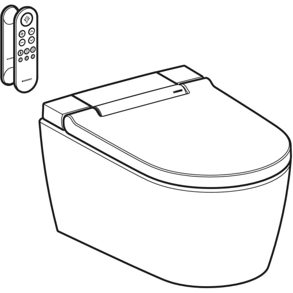 Set vas WC cu functie de bideu rimless si capac soft close alb Geberit AquaClean Sela [2]