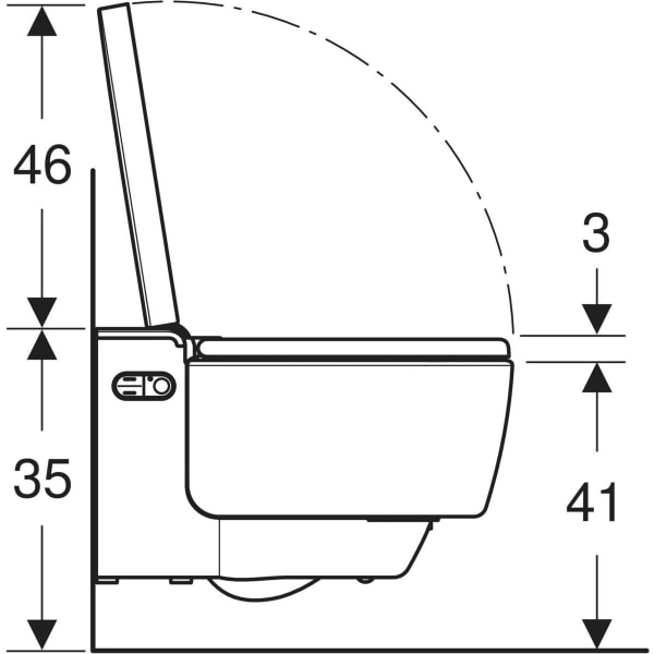 Set vas wc cu functie de bideu rimless suspendat cu capac soft close, ornament crom, Geberit AquaClean Mera Comfort [16]