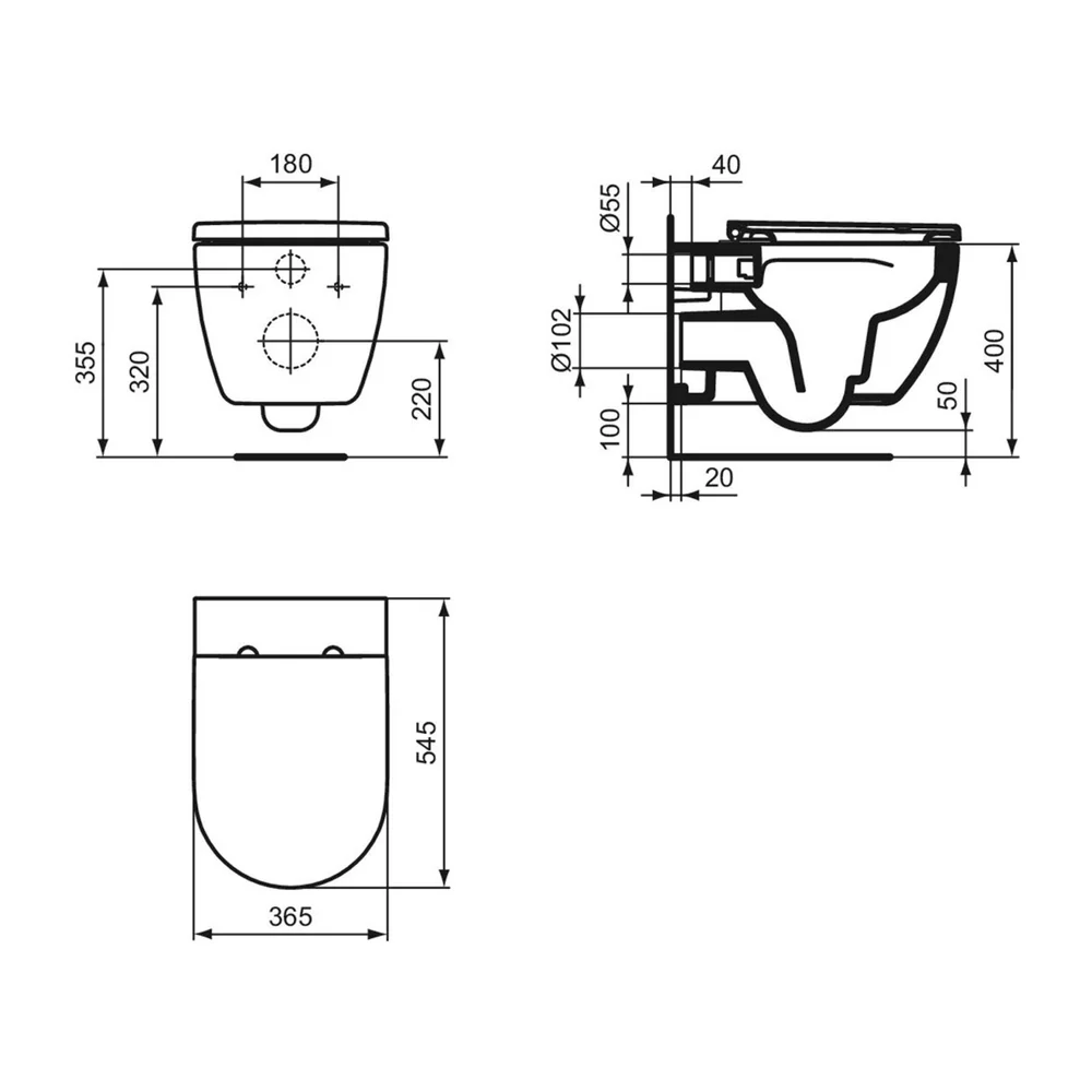 Set vas wc suspendat, cu capac softclose, alb, Ideal Standard  Ellisse Rimless [8]