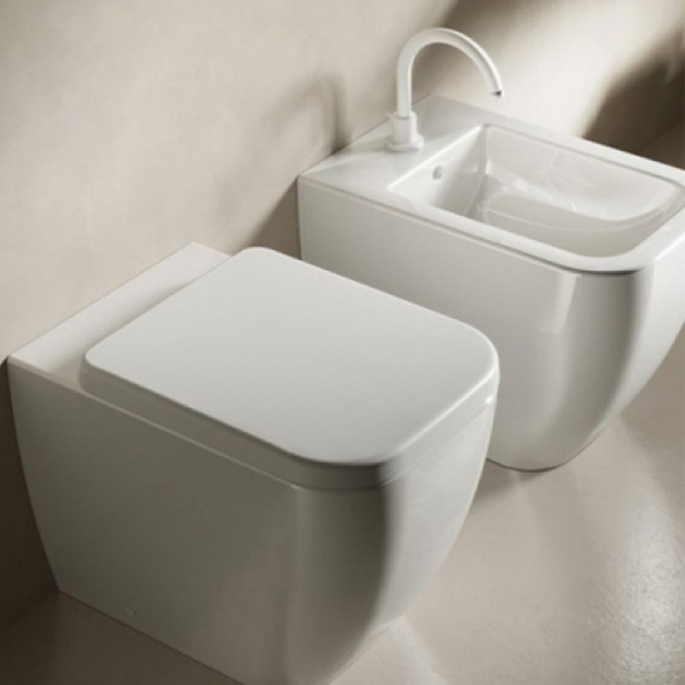Set vas wc rimless back to wall, cu capac soft close, Hatria Bianca [2]