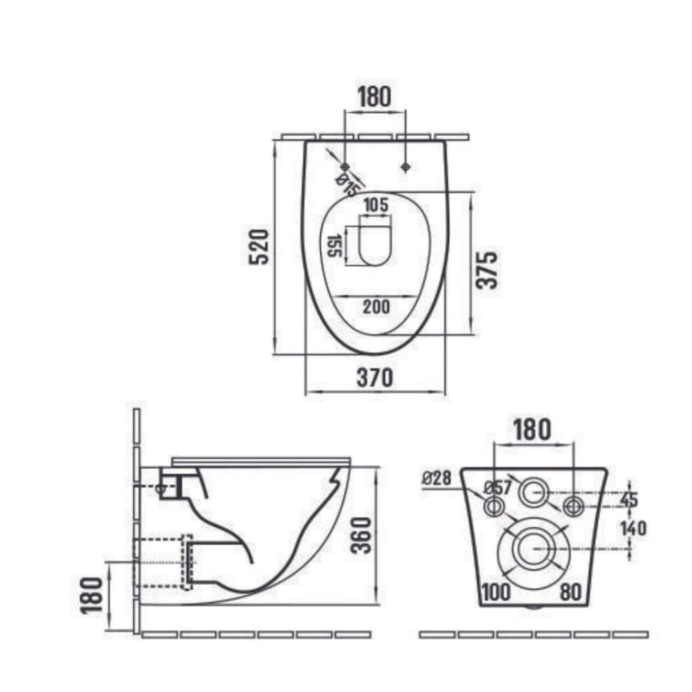 Set vas wc rimless cu capac soft close, lavoar baie bleu mat si rezervor wc cu clapeta crom lucios [2]