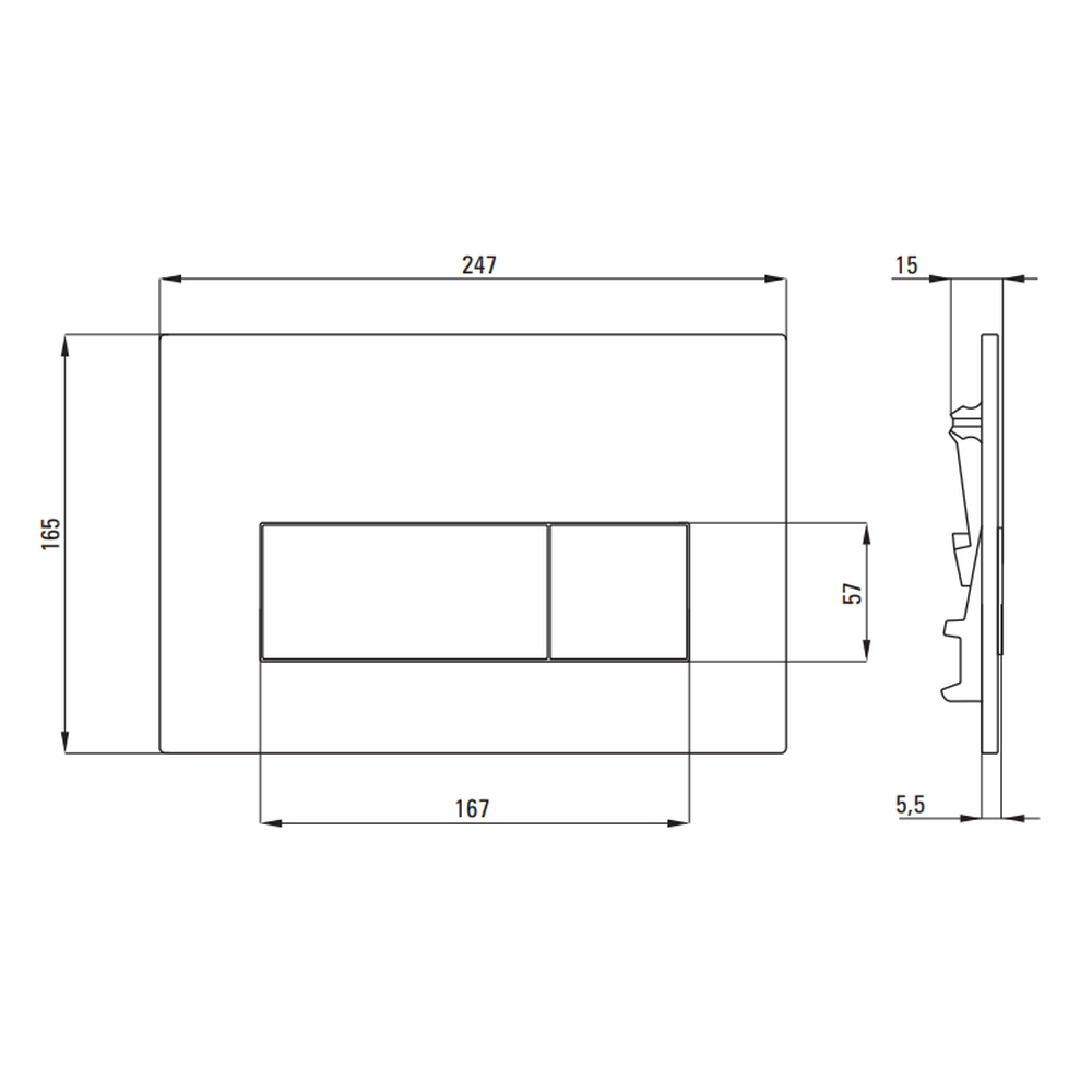 Set vas wc rimless cu capac soft close, rezervor incastrat, clapeta de actionare neagra si izolare fonica Deante Jasmin [4]