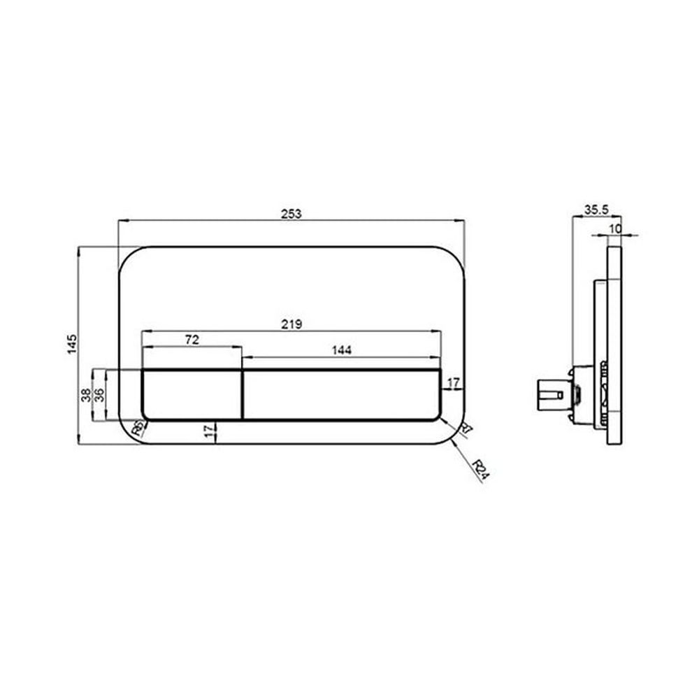 Set vas wc rimless dreptunghiular cu capac soft close Villeroy&Boch Architectura, rezervor incastrat si clapeta alba [4]