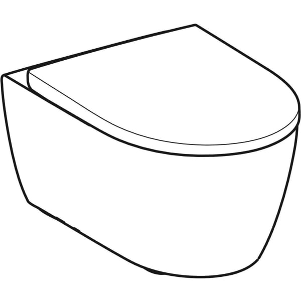 Set vas wc rimless suspendat, alb mat, Geberit iCon, cu capac soft close din duroplast [5]