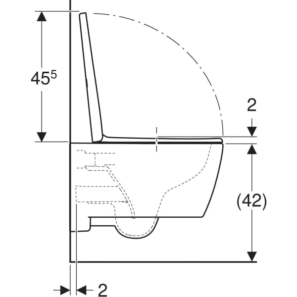 Set vas wc rimless suspendat, alb mat, Geberit iCon, cu capac soft close din duroplast [4]