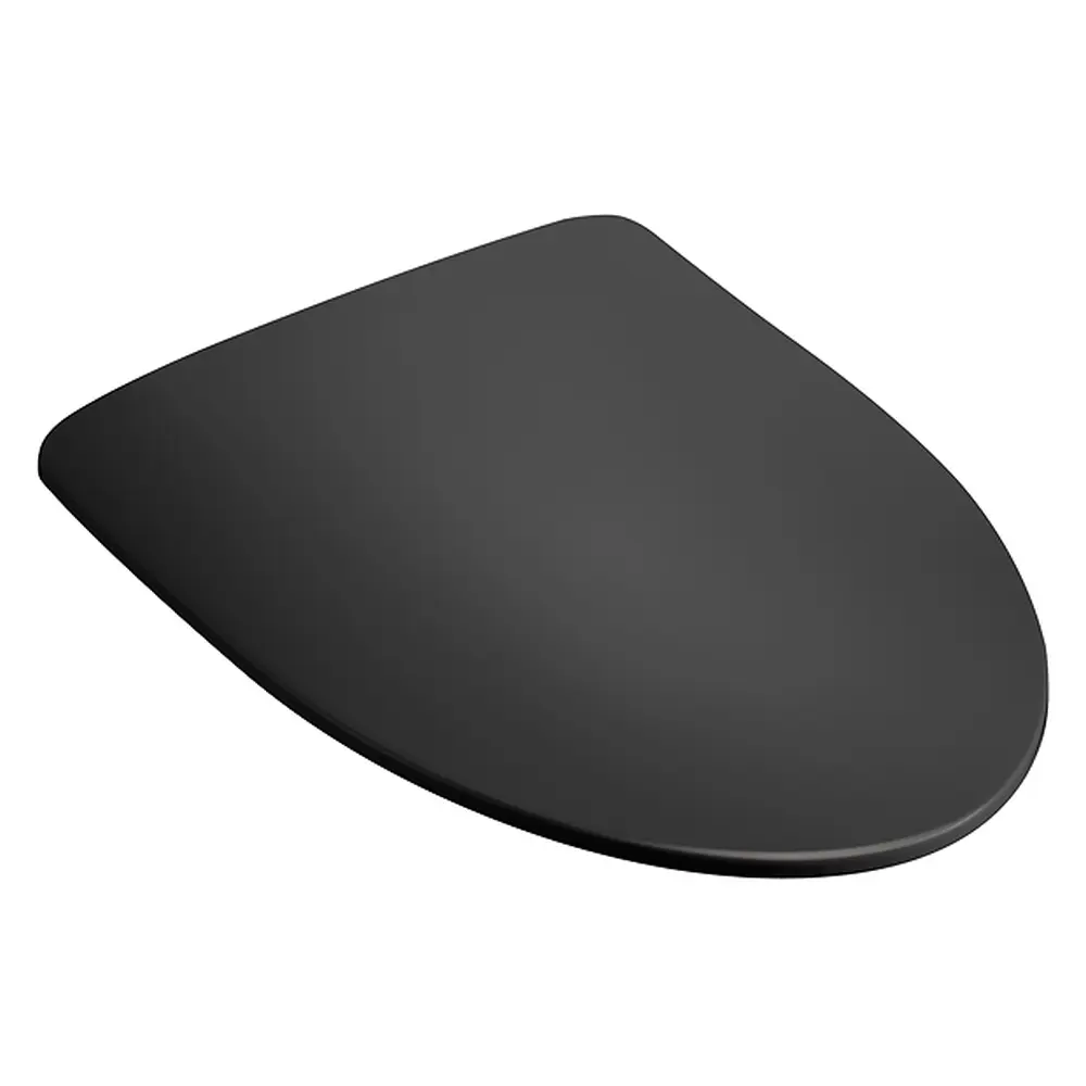 Set vas wc rimless suspendat negru mat, asimetric, cu capac softclose, Foglia Alice [3]