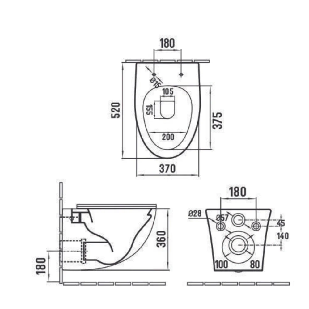 Set vas wc rimless suspendat Foglia Alice cu rezervor incastrat Schwab si clapeta de actionare crom lucios, Schwab Vela [6]