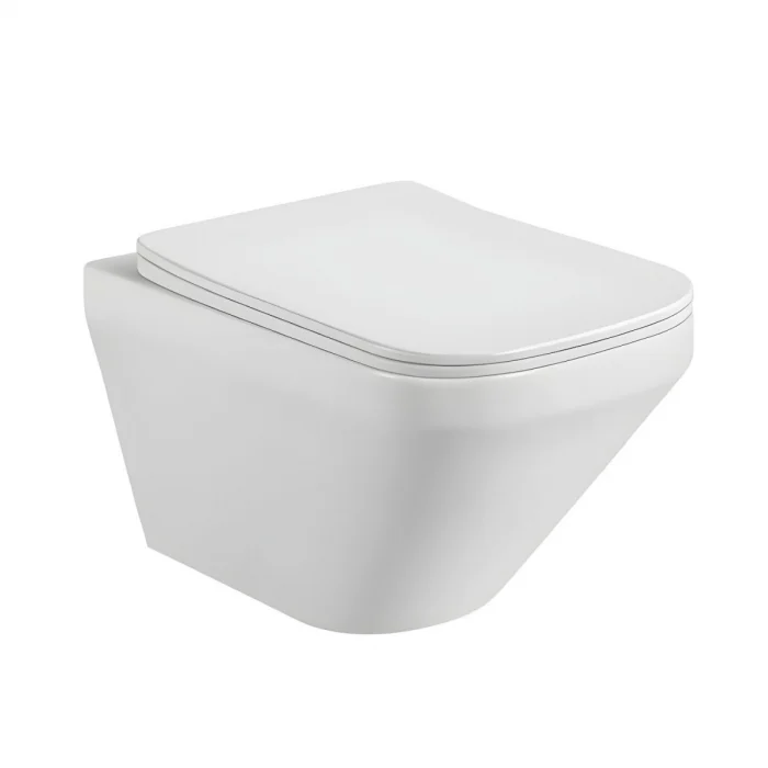 Set vas wc rimless suspendat Foglia Bristol cu rezervor incastrat Schwab si clapeta de actionare crom lucios, Schwab Vela [2]